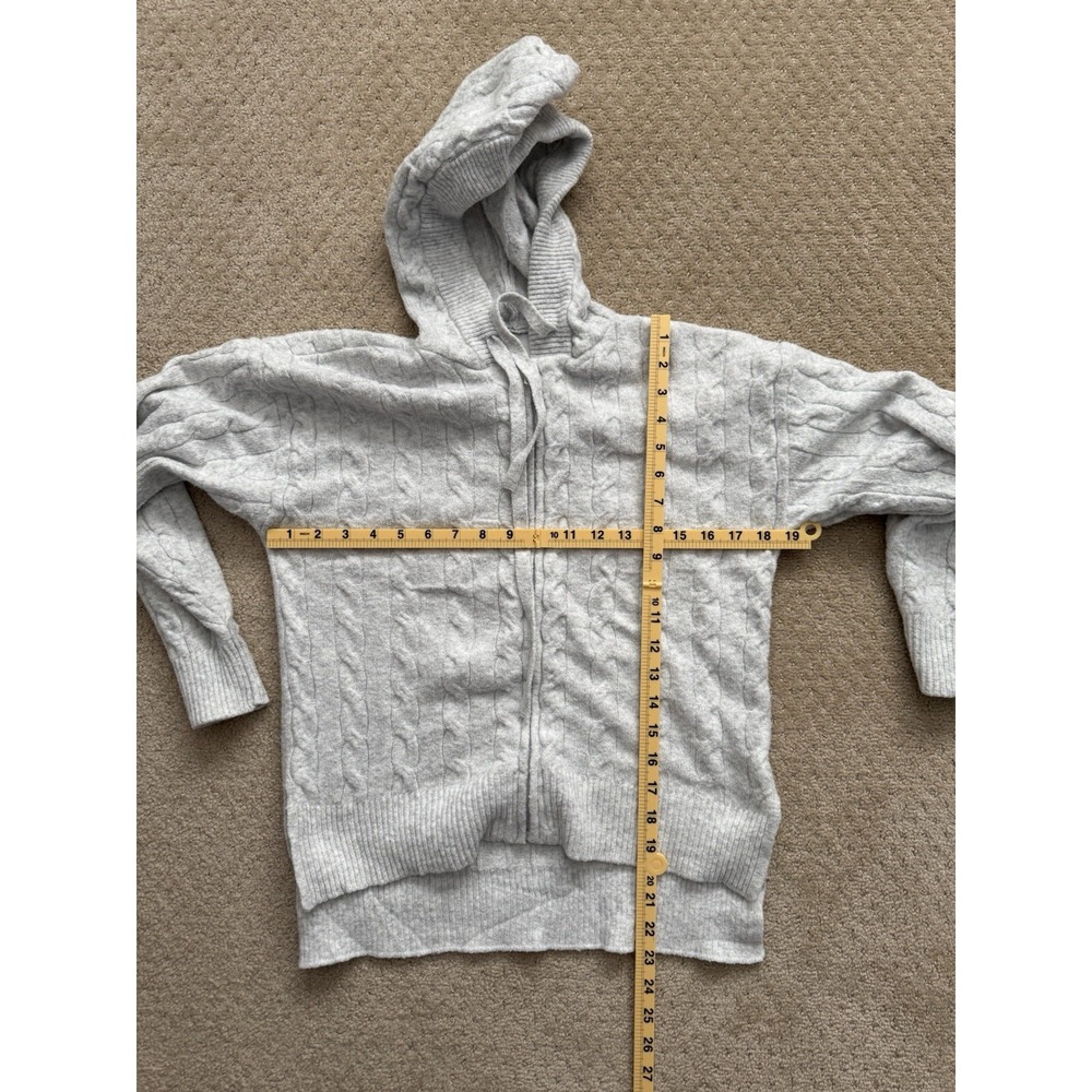 PINK ROSE Women's Gray Hooded Zip Up Sweater-SMALL - Picture 10 of 10